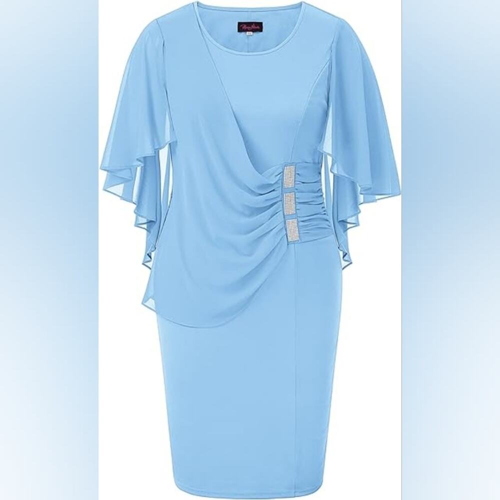 Hanna Nikole New Blue Dress Wedding Party Mother Of Bride Formal Size M